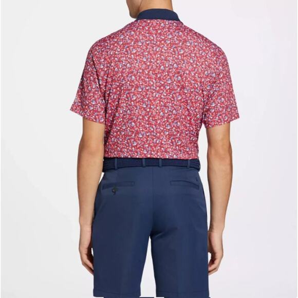 Walter Hagen Men's Red Performance USA Liberty Ditsy Golf Polo Shirt Size L - Picture 4 of 8